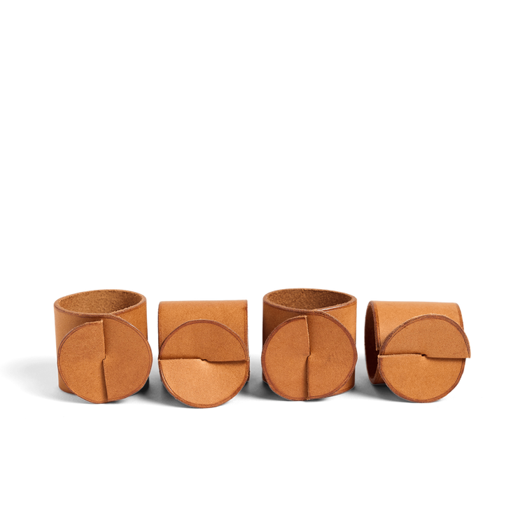 Leather Napkin Ring Set
