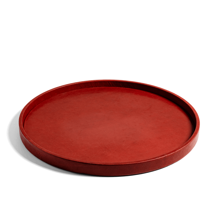 Large Leather Round Tray