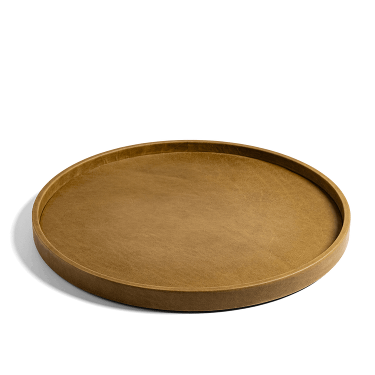 Large Leather Round Tray