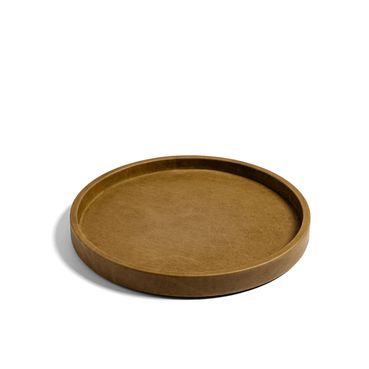 Small Leather Round Tray