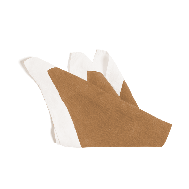 Hand Stamped Golden Beige Napkin