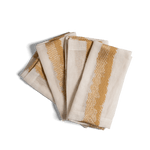 Gold Striped Linen Napkin Set