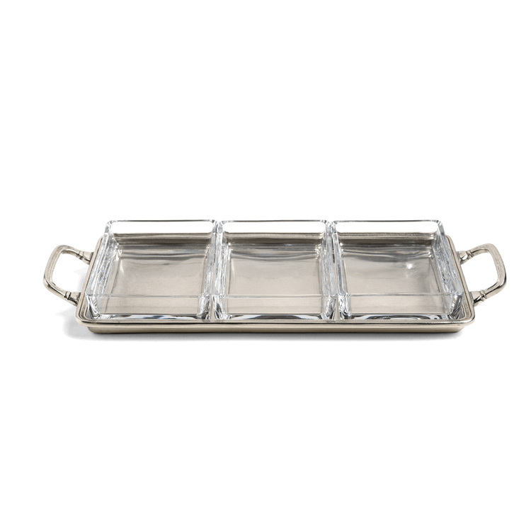 MATCH Pewter and Glass Trio Dish