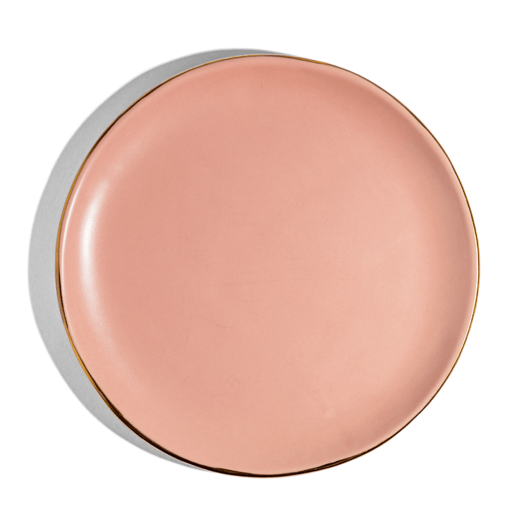 Pink Holiday Pottery Dinner Plate