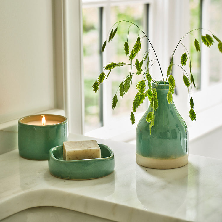 Wellhouse Pottery Aqua Vase Trio