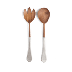 Pewter and Wood Serving Set