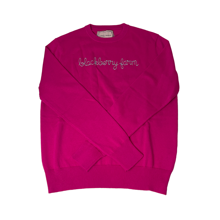 Blackberry Farm Custom Cashmere Sweater Fuschia