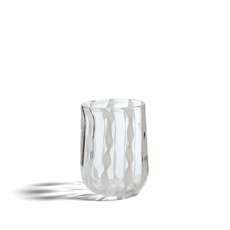 White Ribbon Lowball Glass