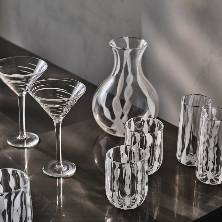 White Ribbon Highball Glass