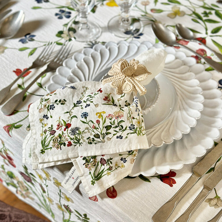 S&B x John Derian Botanical Wildflower Linen Napkin