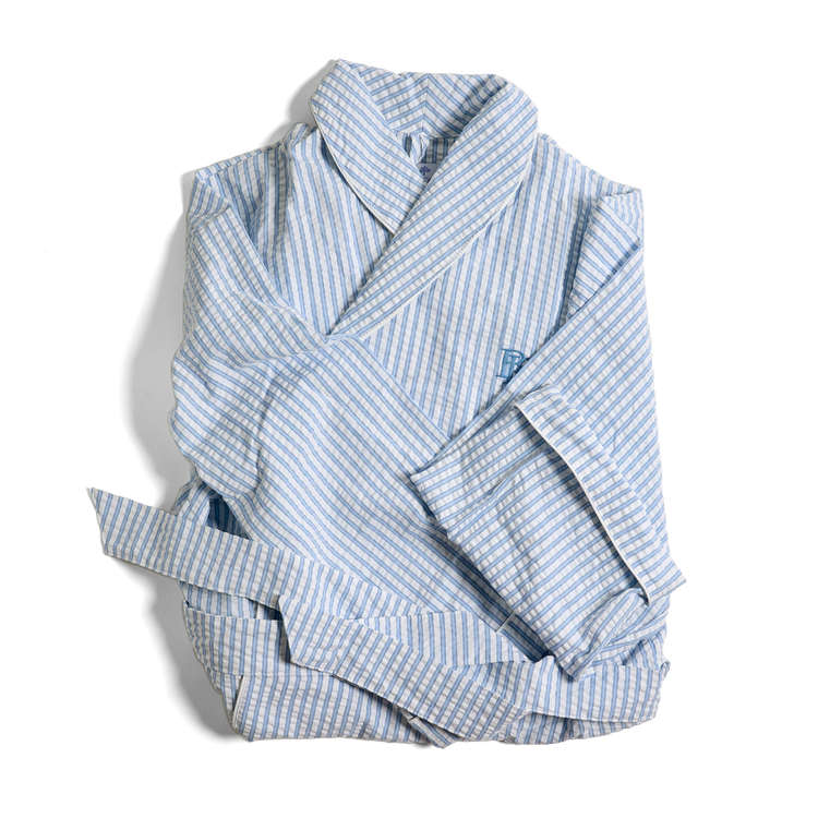 Seersucker Robe Azure