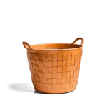 Small Leather Braided Basket