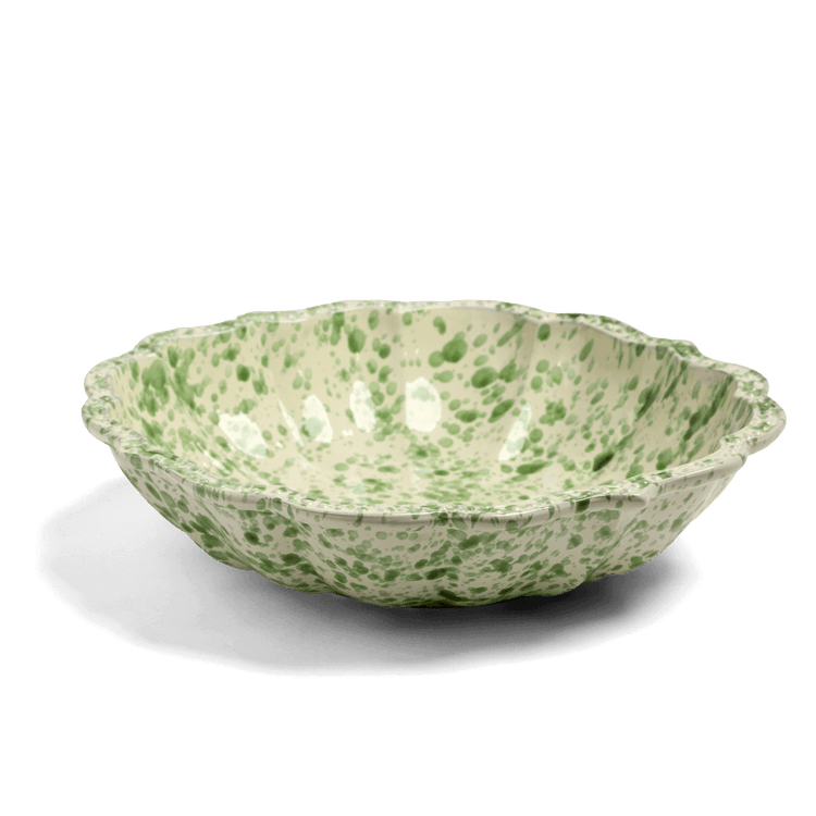 Green Speckled Salad Bowl
