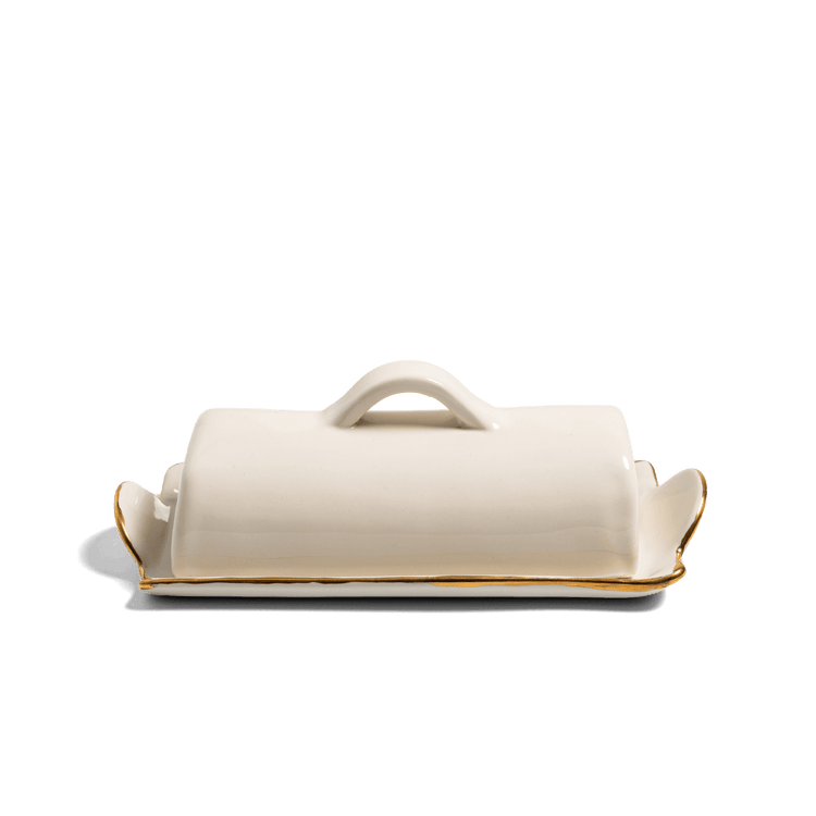Holiday Pottery Butter Dish