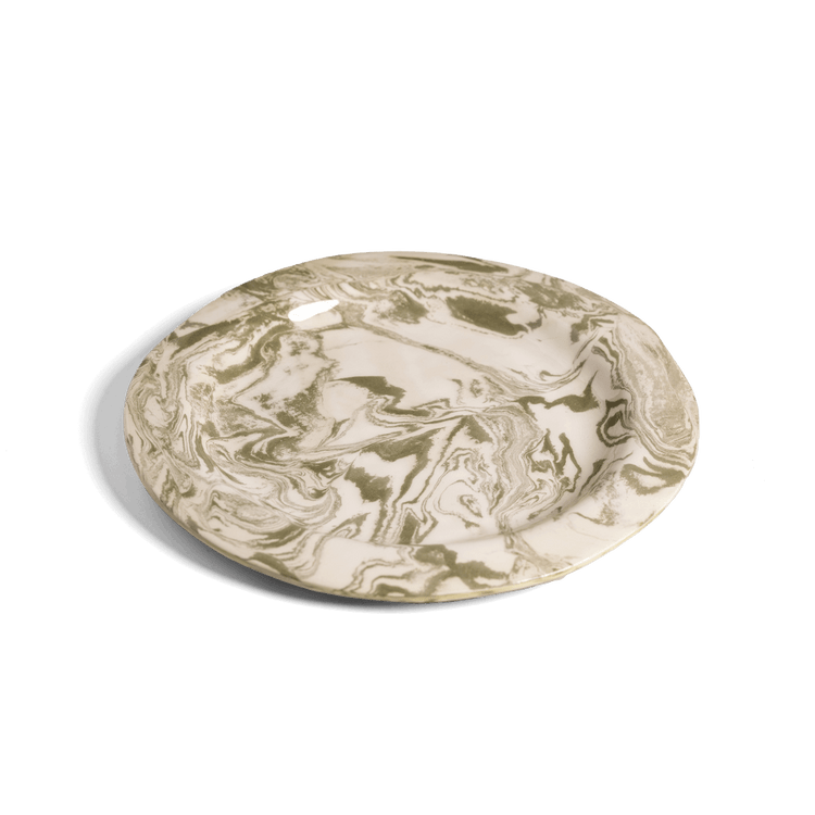 Marbleized Ceramic Plate Green