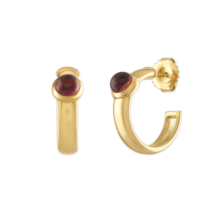Vic Pink Tourmaline Hoop Earrings
