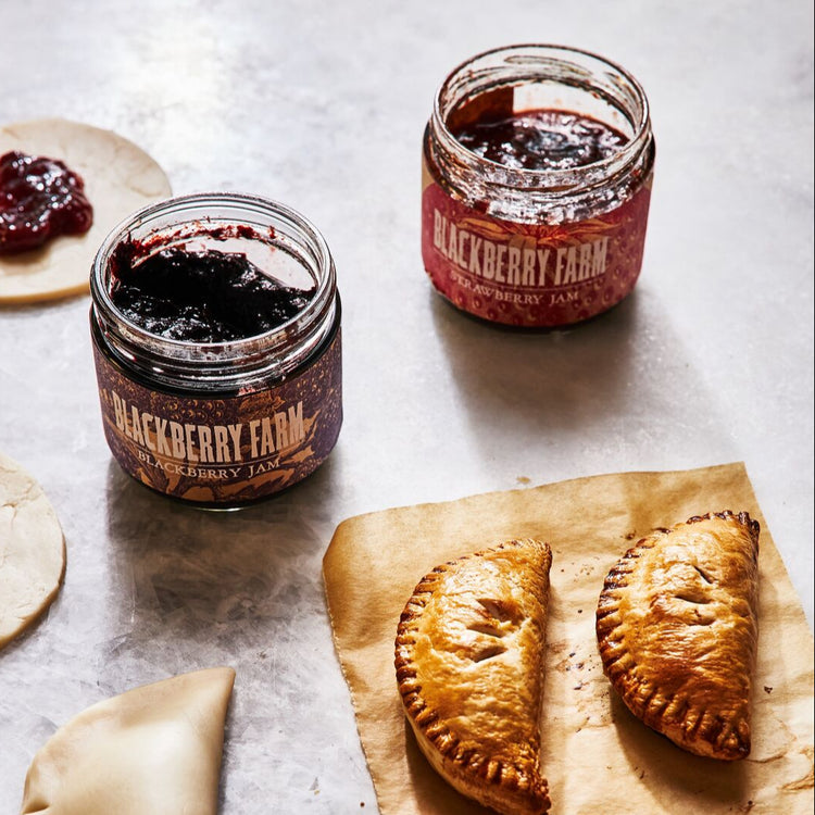 two jams with hand pies