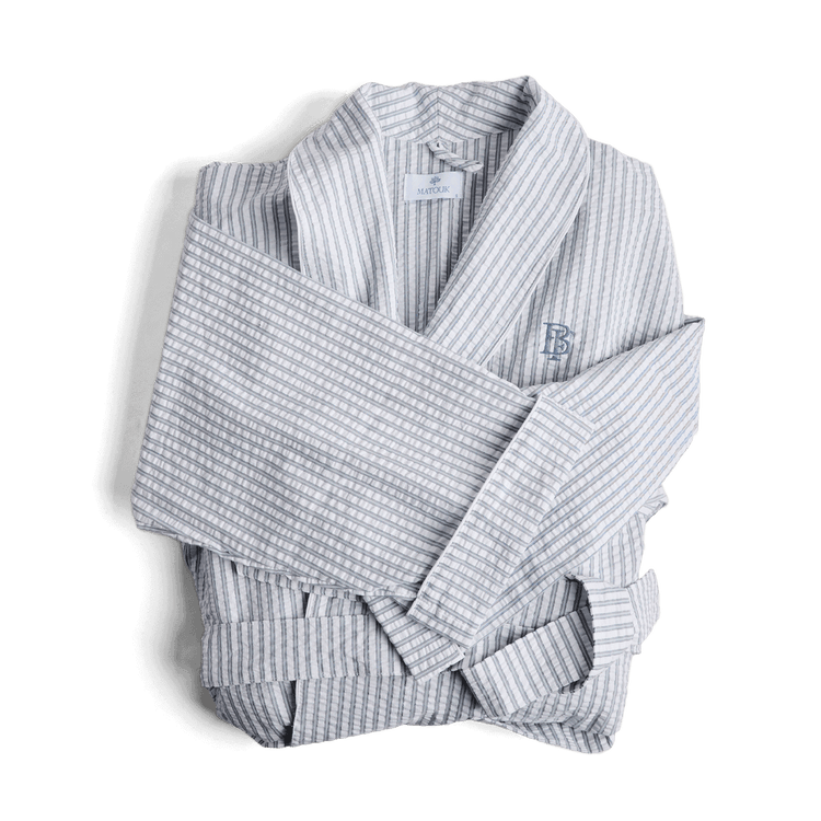 Seersucker Robe Sea