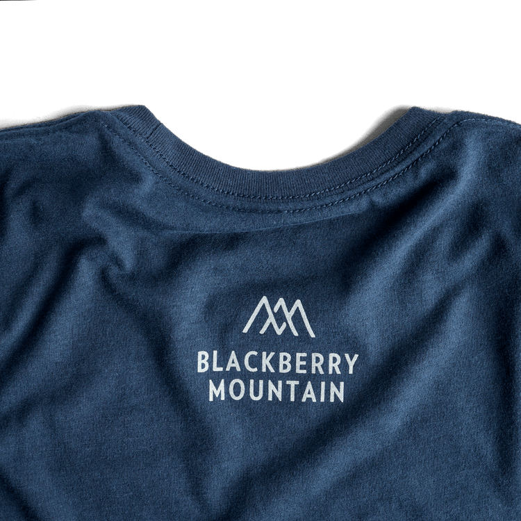 Blackberry Mountain Long Sleeve Navy T-Shirt back