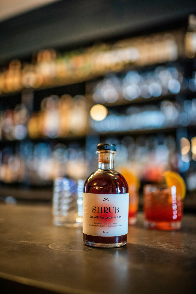 Strawberry and Pine Bud Shrub