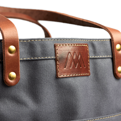 Blackberry Mountain Canvas Tote grey front