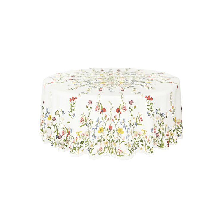S&B x John Derian Round Botanical Wildflower Tablecloth