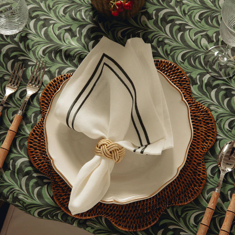 Forest Green Embroidered Napkin