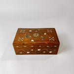 Teak Inlay Box Brass and Bone