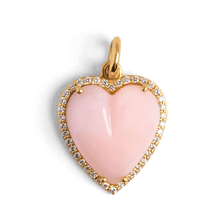 Pink Opal Alana Large Heart charm