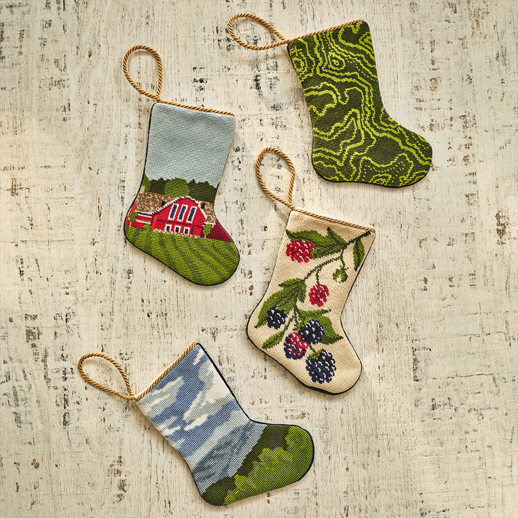 Blackberries Needlepoint Stocking Ornament