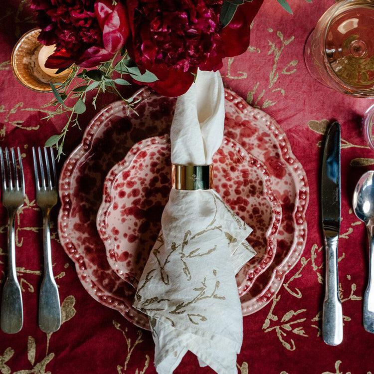 Pink Speckled Dinner Plate